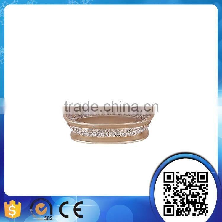 2016 Wholesale China High Grade Gold Polyresin Bathroom Accessory Set With Liquid Soap Dispenser