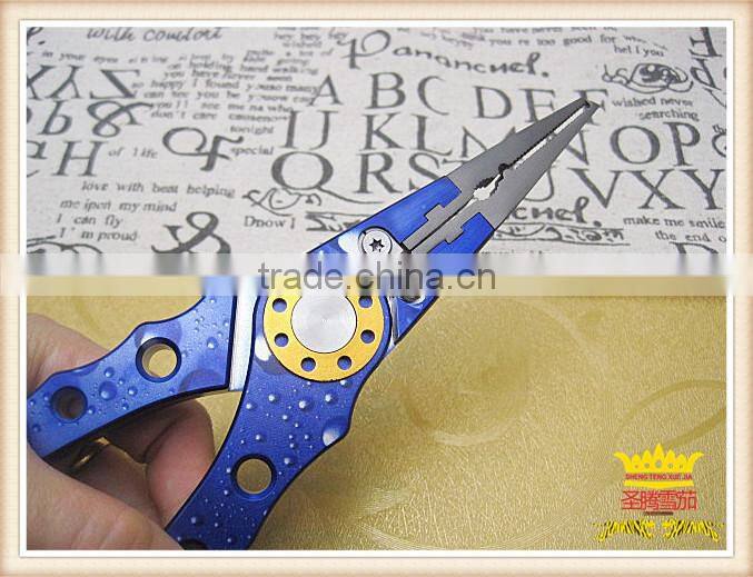 New fancy blue space aluminum alloy multifunctional pliers, fishing pliers, fishing scissors, fishing tools