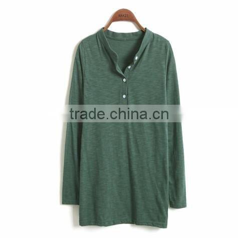 Wholesale China fashion design blank pima cotton custom woman t shirt with halflong sleeve