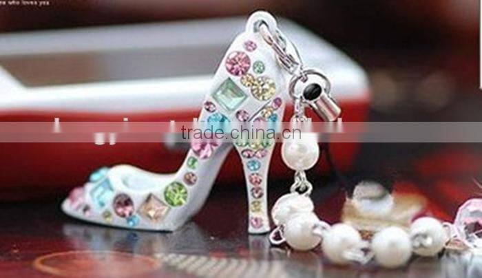 Custom 3d metal high heel shoes shaped keychain, keyring