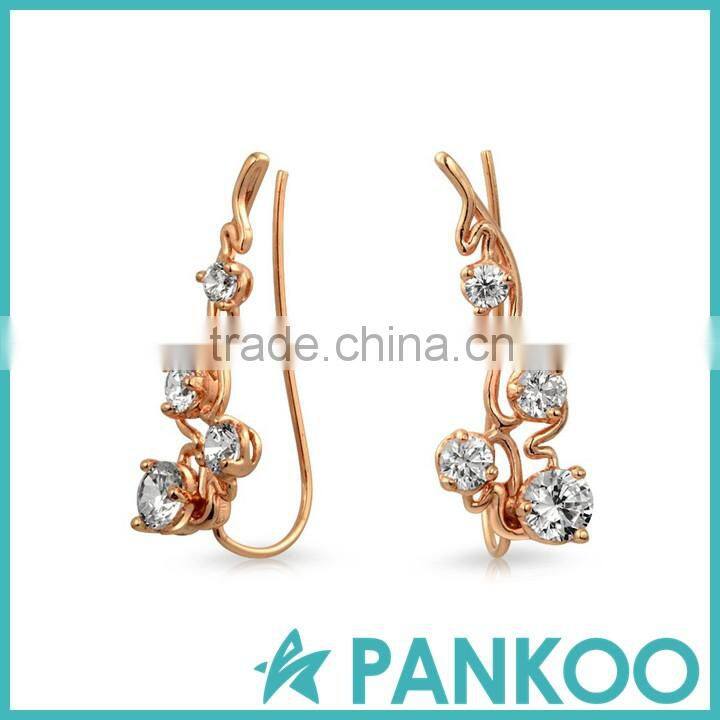925 sterling silver Modern rose gold AAA Cubic Zirconia Ear Pin Ear Crawlers
