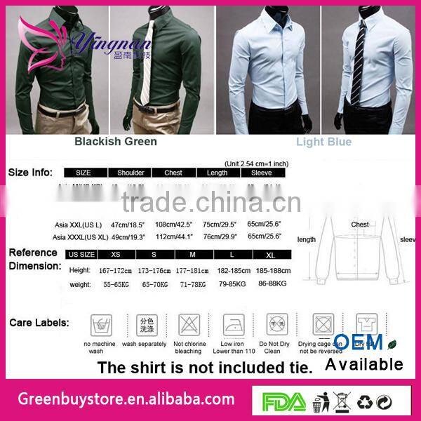 Free shipping 2014 Mens Slim fit Unique neckline stylish long Sleeve Shirts Mens shirts 17 colors