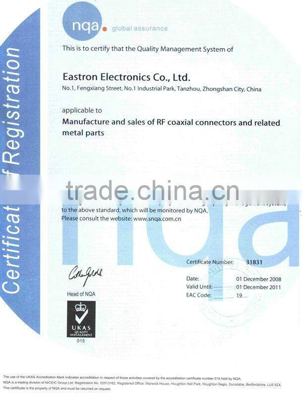 E1656-3901 1.6/5.6 MALE CRIMP FOR CABLE - RG 174/U - RG 316/U - MINI RG62