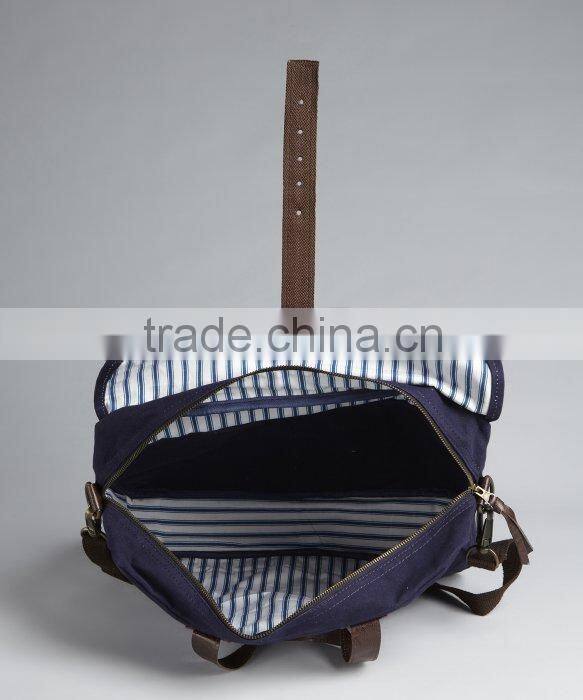 coated cotton canvas leather convertible laptop bag