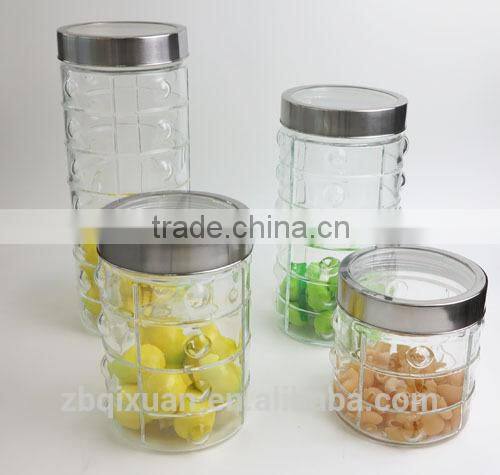 Classical Glass Food Container with Metal Cover