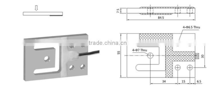 GPB201 75kg 150kg 300kg micro luggage scale load cell