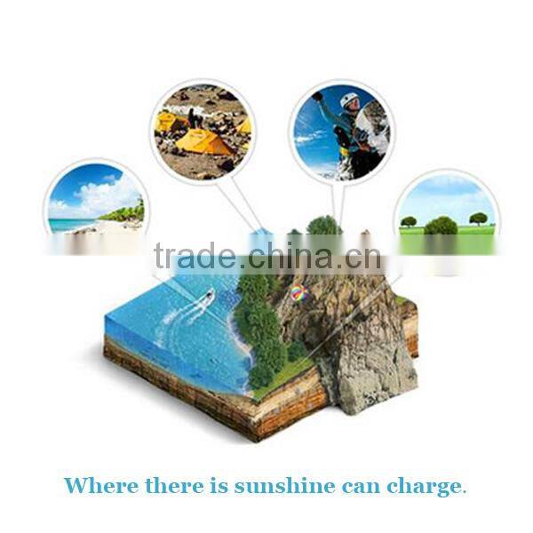 Hot 2015 promotional gifts 6000mah solar power bank portable charger with LED light