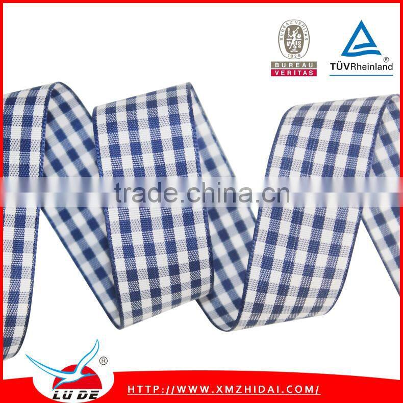 Factory Self-supporting tarton ribbon/plaid ribbon