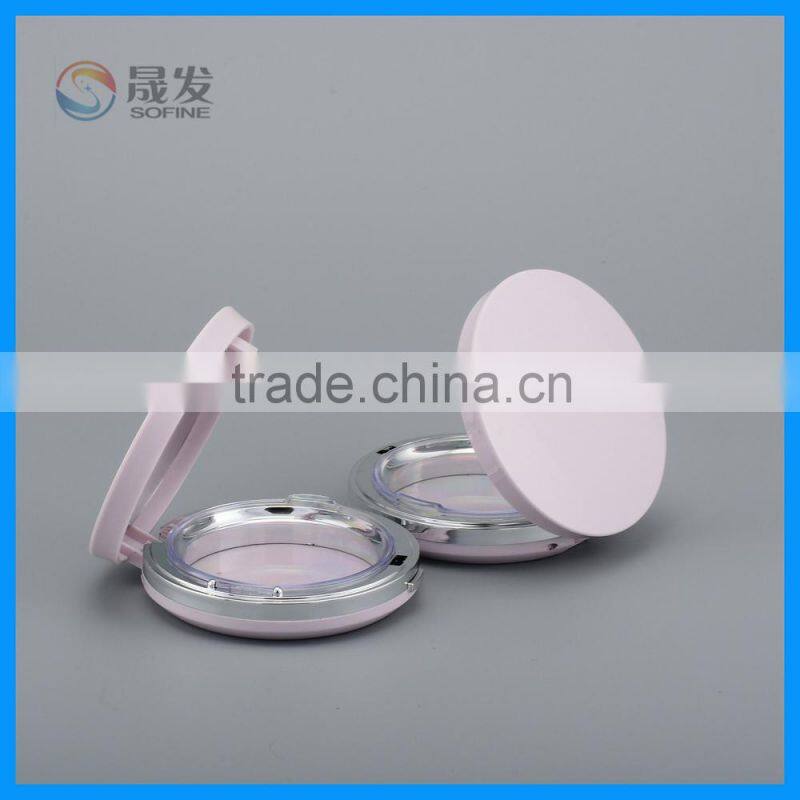 Flip cap empty compact powder case with mirror