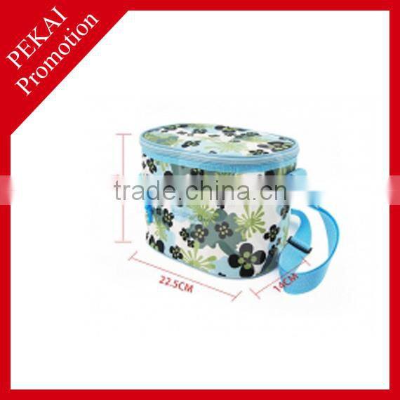 Colorful cosmetic bag with three compartments