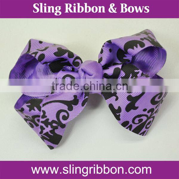 Flower Floral Print Grosgrain Ribbon Hair Tie Hair Clip