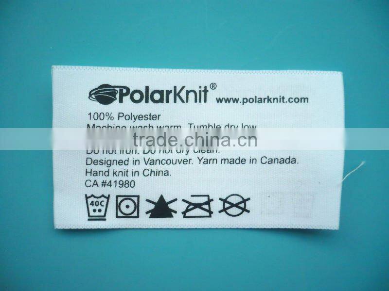 2012 well desinged washable printed lables for garments