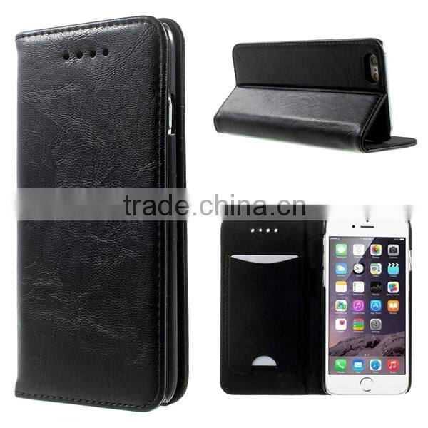 2015 Factory Price for iPhone 6 Leather case , Wallet Style Flip PU Leather Case for Apple iPhone 6