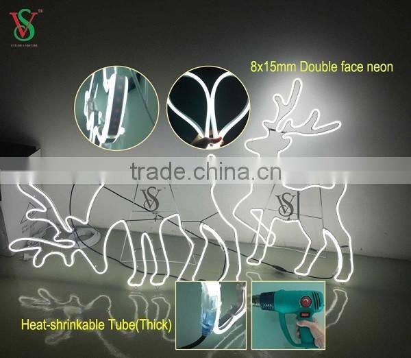 IP65 Christmas led caribou motif light with led neon aluminum frame