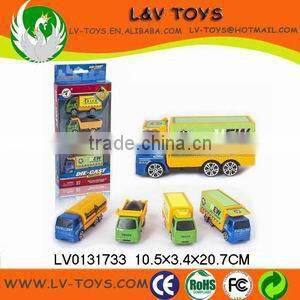 Wholesale die cast pull back car trailers with light and sound 12 in 1