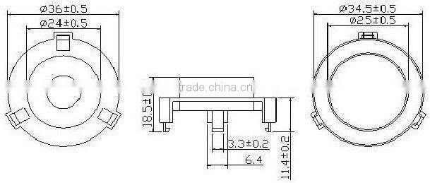 Self drive type alarm piezoelectric buzzer circuit Three pole sheet steel buzzer(Rohs&CE)