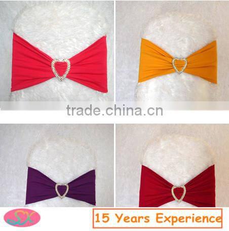 Colorful spandex buckle chair sashes for wedding chair sash chair covers and sashes for sale