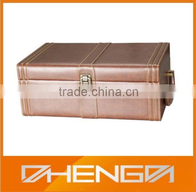 Best Sell factory customized 3 bottles leather wine packing box (ZDS-F380)