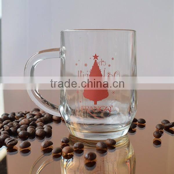 Christmas red christmas trees printed glass mug