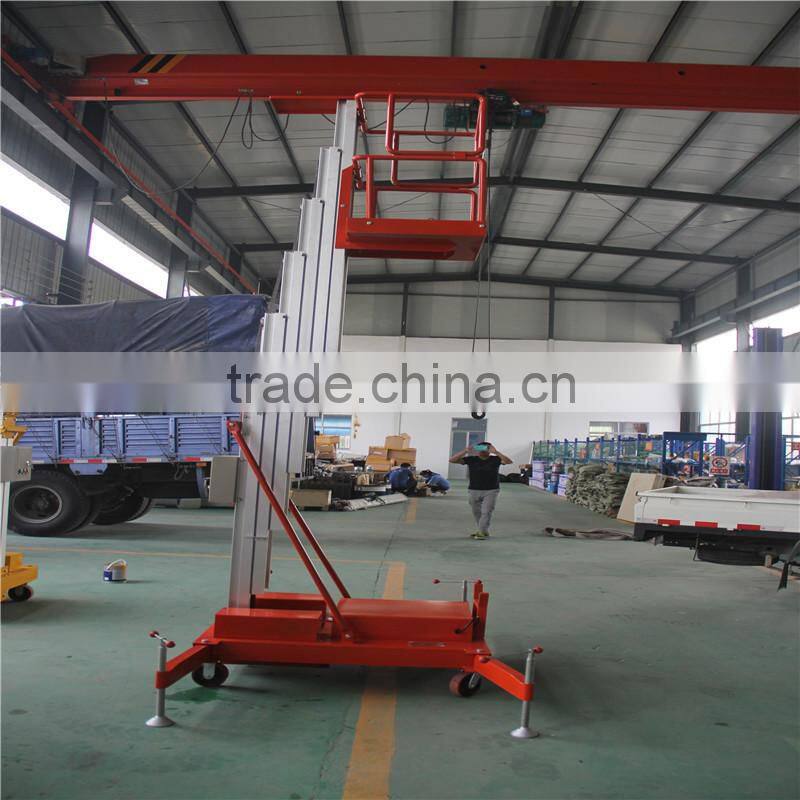 Hydraulic single mast vertical work platform