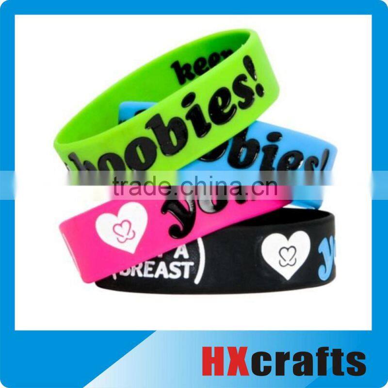 Beautiful design cheap silicon rainbow wristbands free sample