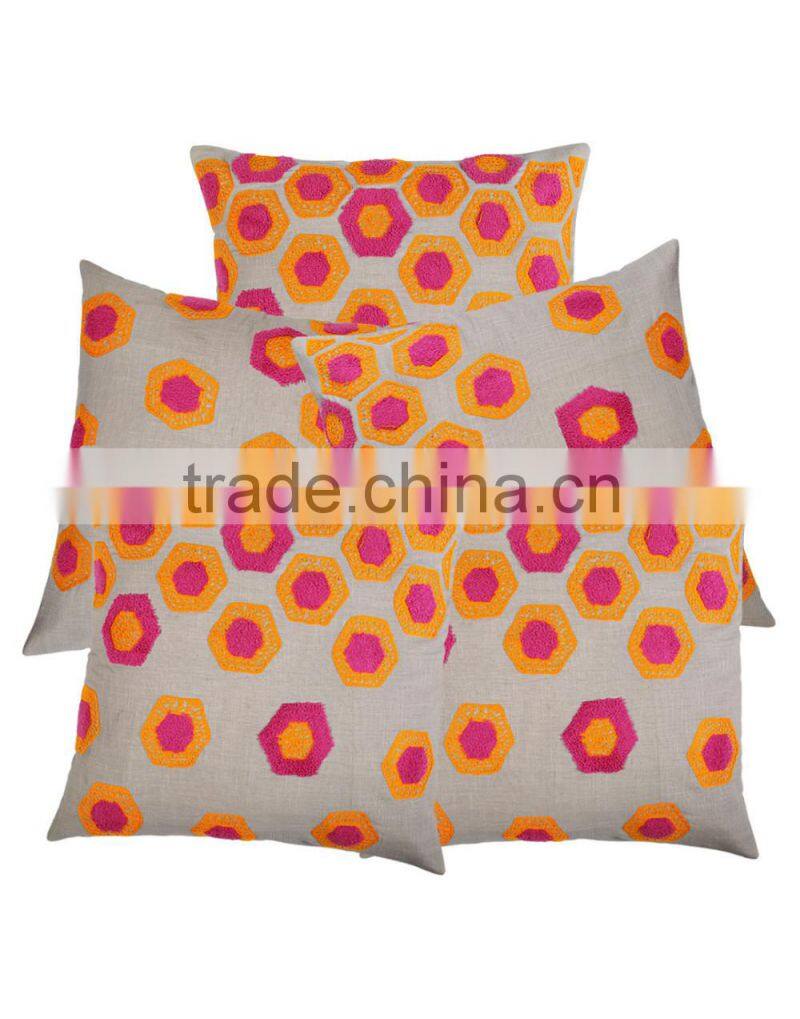 Home Decorative Pillow & Cushion Cover Vinatge Cover Colorful Geometric Cotton Linen Pillow Case Cushion