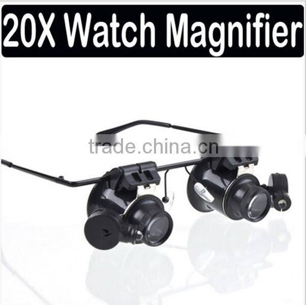 headset glasses type watch repair magnifier with led light magnifier