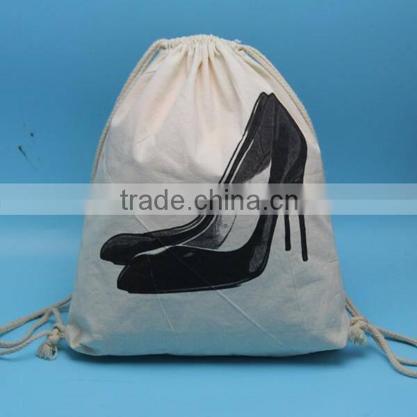 Wholesale custom printing drawstring canvas shoes bag