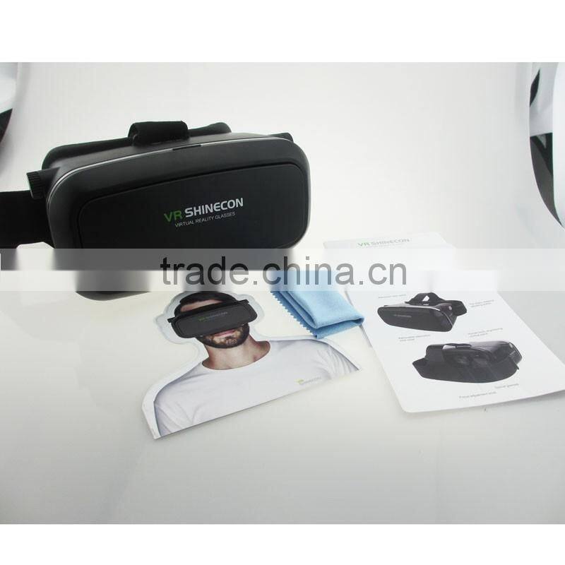 VR Shinecon Virtual Reality 3D Glasses Headset Oculus Rift Head Mount 3D Movies Games Apps 2016 Google Cardboard 2.0