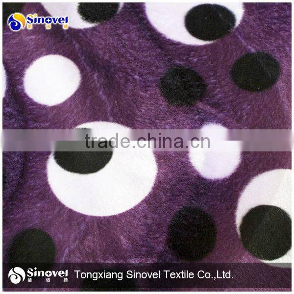 Soft Pile Fashionable Dot Print Velvet Fabric