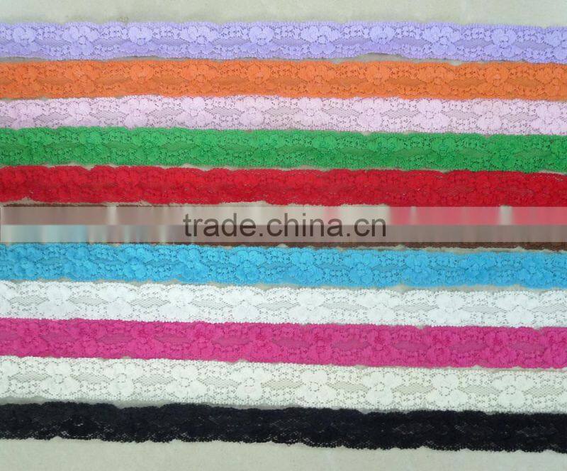 Hot 1" Stretch Spandex Lace Trim Elastic Nylon Lace For Headband