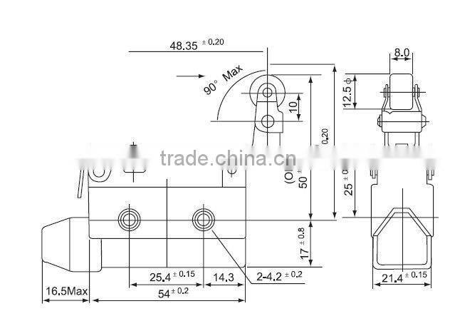 TZ-7124 AZ-7124 normal close on-off roller lever 250VAC 10A micro switch