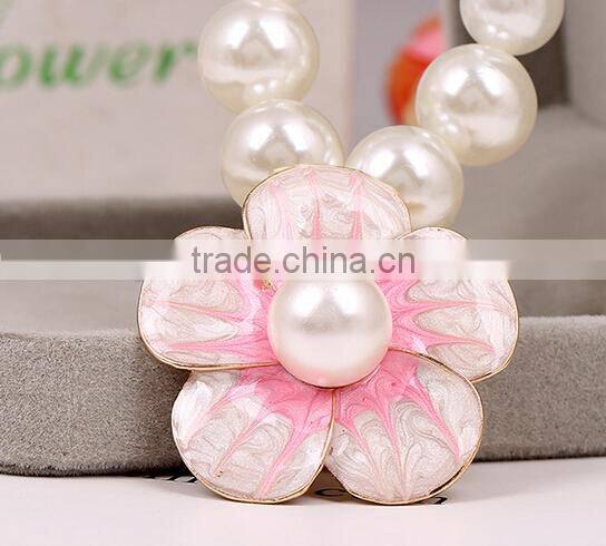 Hot selling beautiful lady pearl flower necklace
