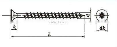Pozi Chipboard Screw,DOUBLE COUNTERSUNK FLAT HEAD