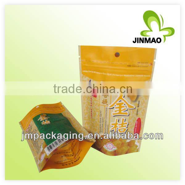 food grade laminated dry fruit stand up with zipper packaging bag