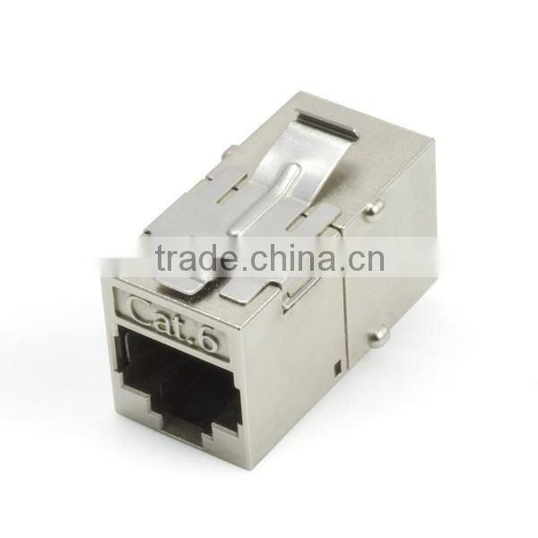 RJ45 Cat6A 180 Degree Shielded STP Straight Keystone Coupler
