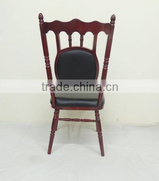 Popular BH-L8818 Antique wood imitation pu dining chair