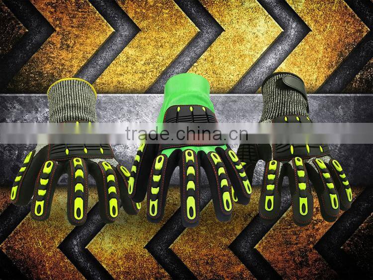 TPR sewing cut resistant shock proof protective mechanic gloves