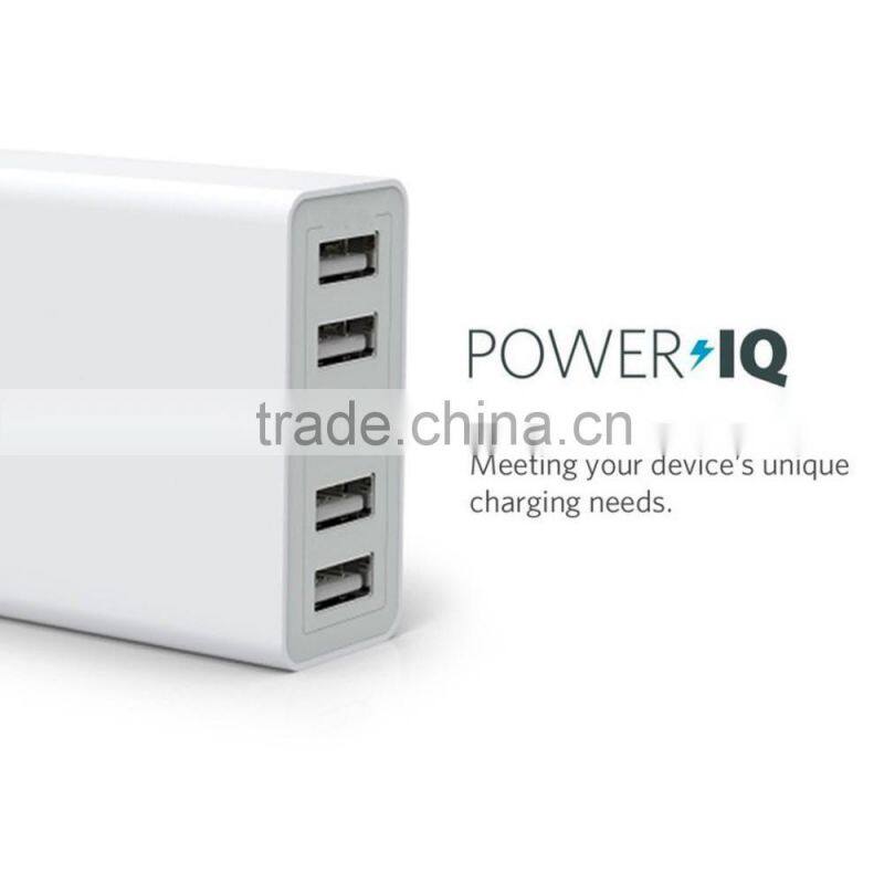 phone charger factory 5v 8a 40w 5 port usb charger with US cable