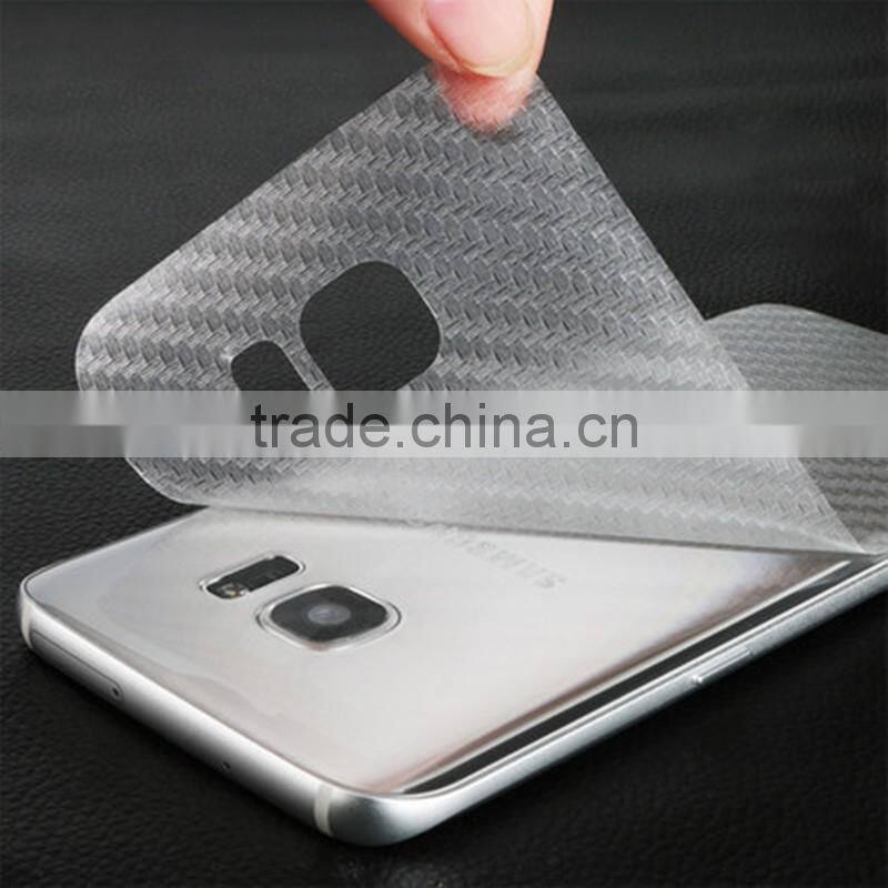Durable 3D Anti-fingerprint Clear Carbon Fiber Back Film Screen Protector Protective Guard For Samsung Galaxy S7 Edge Vynil