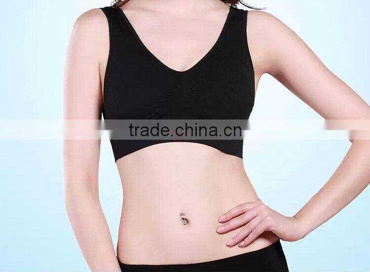 Non Padded Leisure Hot Sexy Ladies Comfy Crop Top Vest Sports Bras Plus Size 3 Colors Option