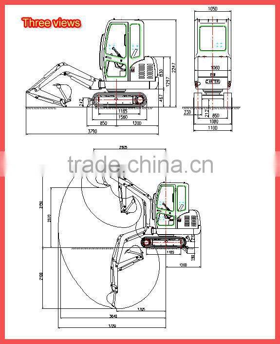 hot sale crawler excavator 18-7B with CE