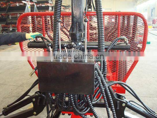 timber wood trailer with Crane