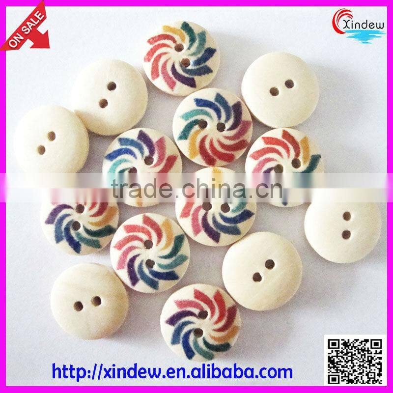 Heart-shaped wooden button for children 24L