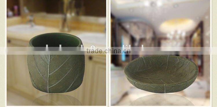 Resin leaves pattern Bathrooom Sets 6pcs bathroom accessory
