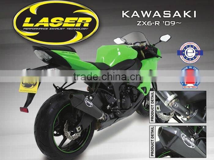 For KAWASAKI ZX-R 2009- Motorcycle Exhaust Pipe LASER Stealth slip-on muffler