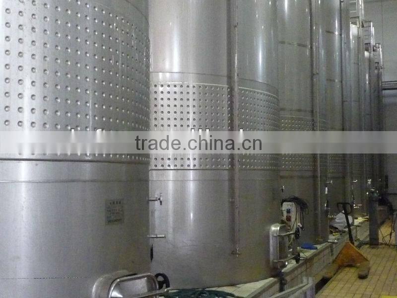 Stainless steel 304 dimple jacket wine fermentation tank/cooling jacket wine tank