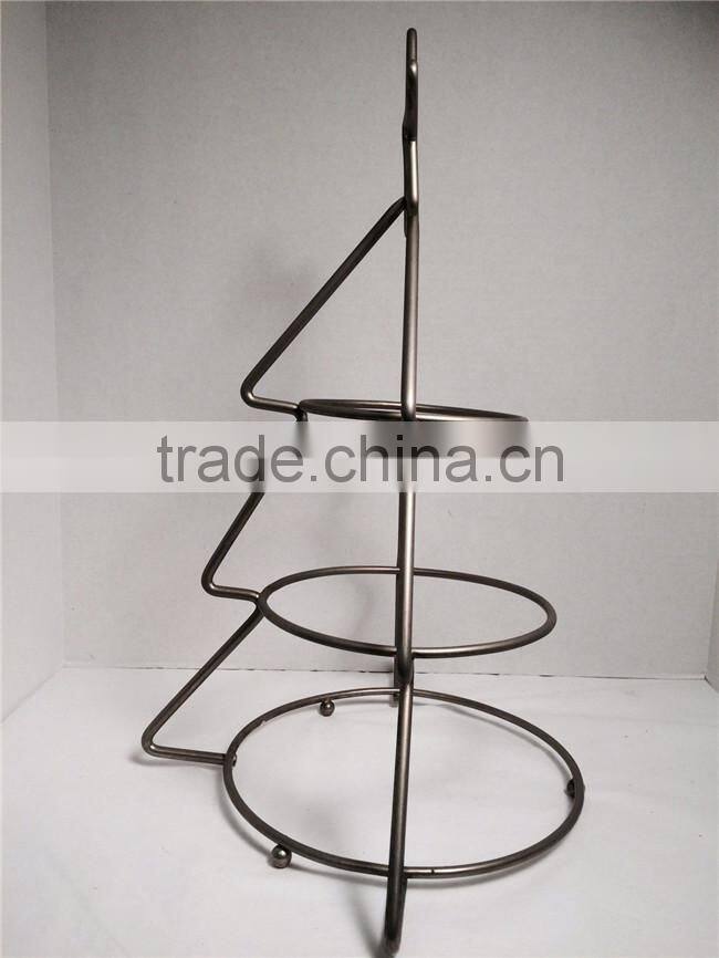 3 Tiered Brushed Metal Tree & Star Buffet Display Rack Stand Server Holder