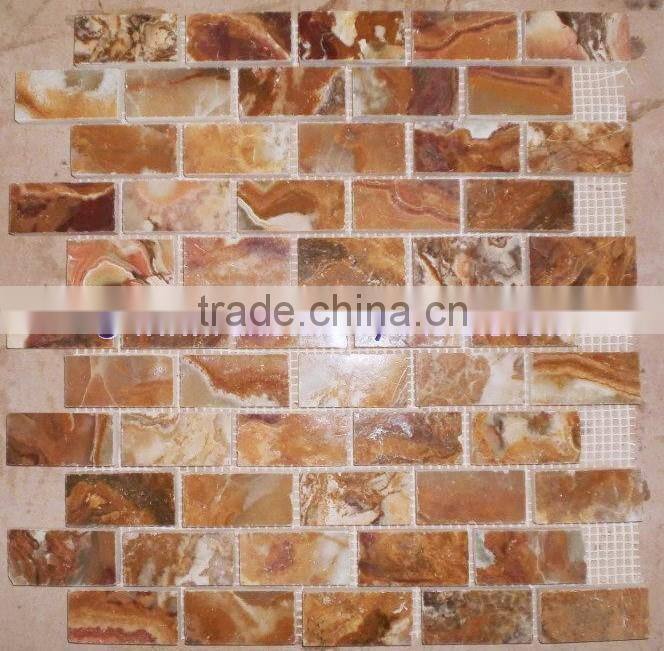 Free sample for most popular BROWN GOLDEN ONYX MOSAIC TILES COLLECTIONS