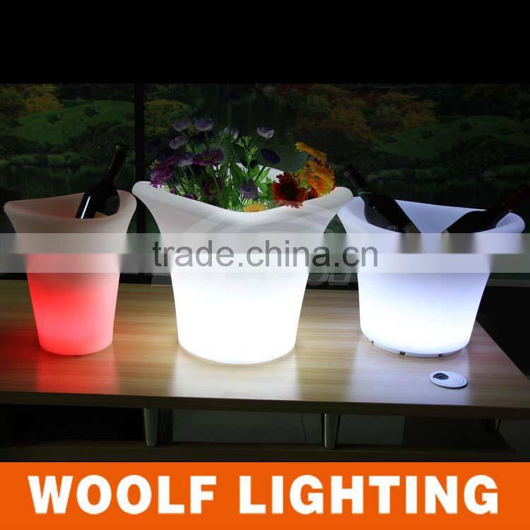 Modern Table Decor Small Color LED Lighted Ice Bucket